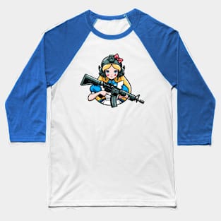 Tactical Wonderland Odyssey Tee: A Unique Twist on Alice's Journey Baseball T-Shirt